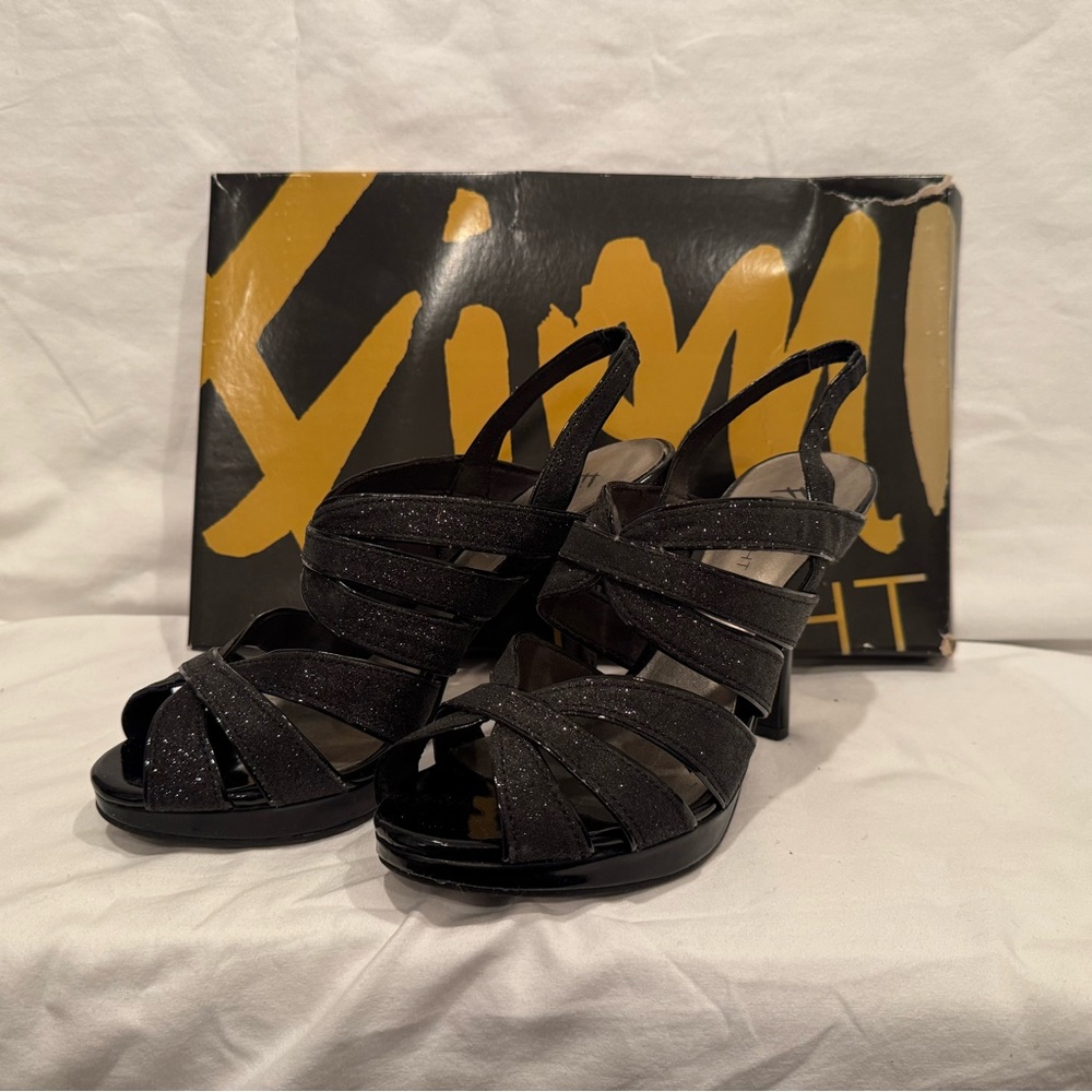 Fioni Black Glitter Women's Heels